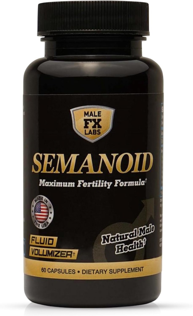 SEMANOID (60 Caps) Maximum Fertility Formula and Semen Volumizer - Advanced Fertility Ingredients and Male Prenatal Vitamin Blend, 1 Month Supply