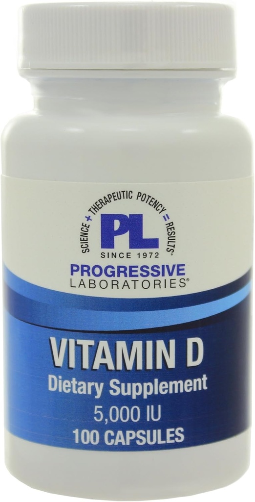 Progressive Labs Vitamin D-3 5000 IU 100 Capsules