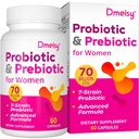 Probióticos vaginales, 70 Probióticos CFU de Billones para Mujeres, 13-en-1 Mujeres Probióticos " Prebióticos orgánicos para Vaginal, orina, pH Balance, Immune, Gut " Digestivo, Salud de Bloating - 2 meses Suministro
