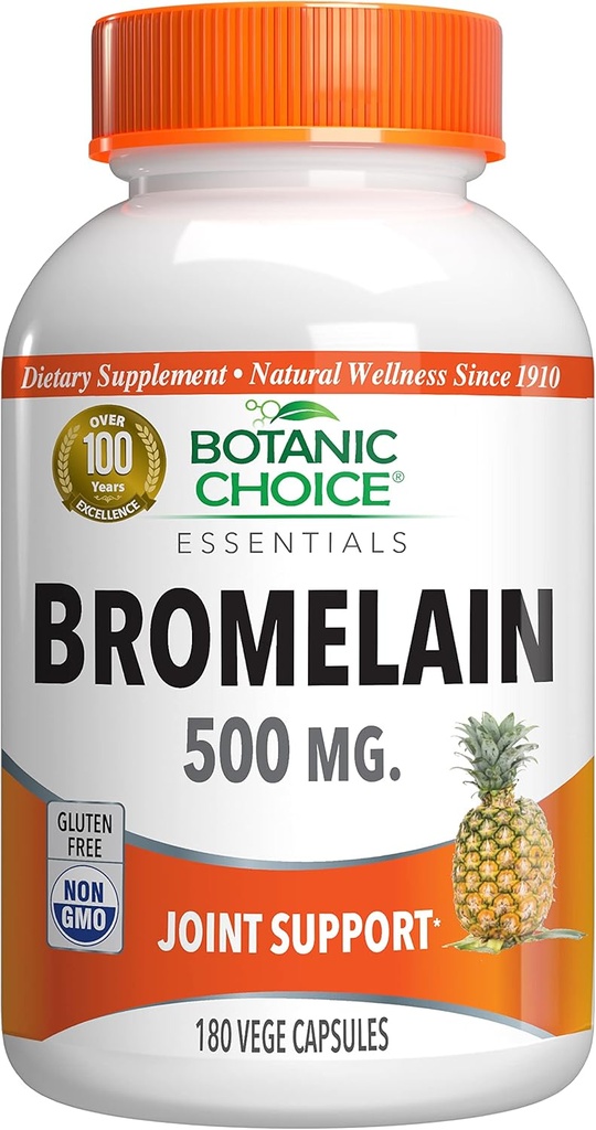 Bromelaina de selección botánica 500 mg, 180 cápsulas