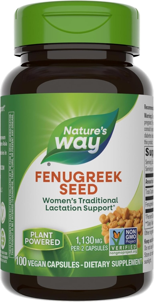 Manera de la naturaleza Fenugreek Seed, 610mg 100 cápsulas