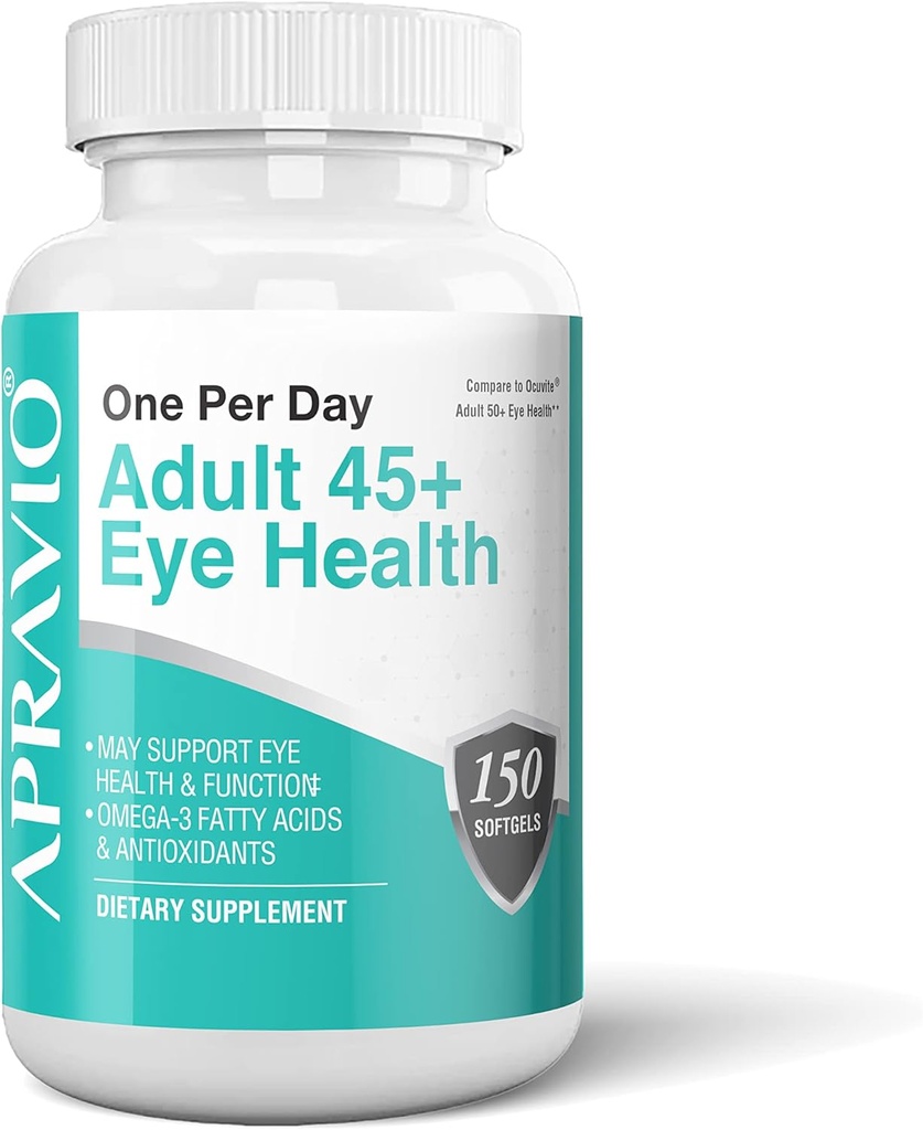Adult 45+ Eye Health Eye Vitamins w/Vitamin C, Vitamin E, Zinc, Copper, & Omega-3 Fatty Acids for Vision Health & Eye Protection, 150 Softgels