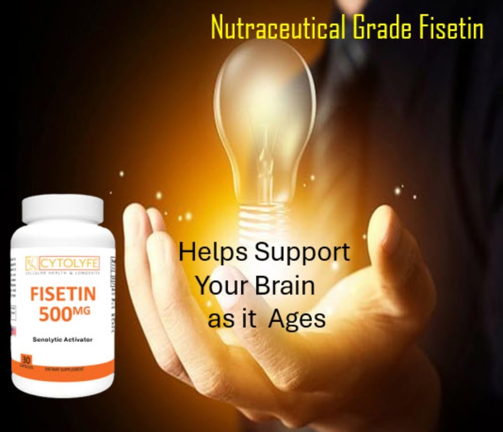 Fisetin 500mg 98% Fisetin puro 500mg Dosis Terapéutica 30 cápsulas Activador Senolítico Anti-Aging Longevity