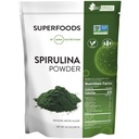 MRM Nutrición Spirulina Powder ← Superfood ← Planta completa Protein Silencio Gluten-Free + Vegan Silencio 40 Serviciones Silencio 8.5 Ounce