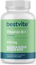 BestVITE Vitamina B-1 100mg (240 cápsulas vegetarianas) - No Stearates - No Dicalcium Phosphate - Vegan - No GMO - Gluten Free