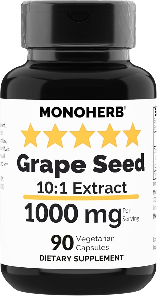 MONOHERB Grape Seed Extract 1000 mg - 90 cápsulas vegetarianas