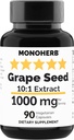 MONOHERB Grape Seed Extract 1000 mg - 90 cápsulas vegetarianas