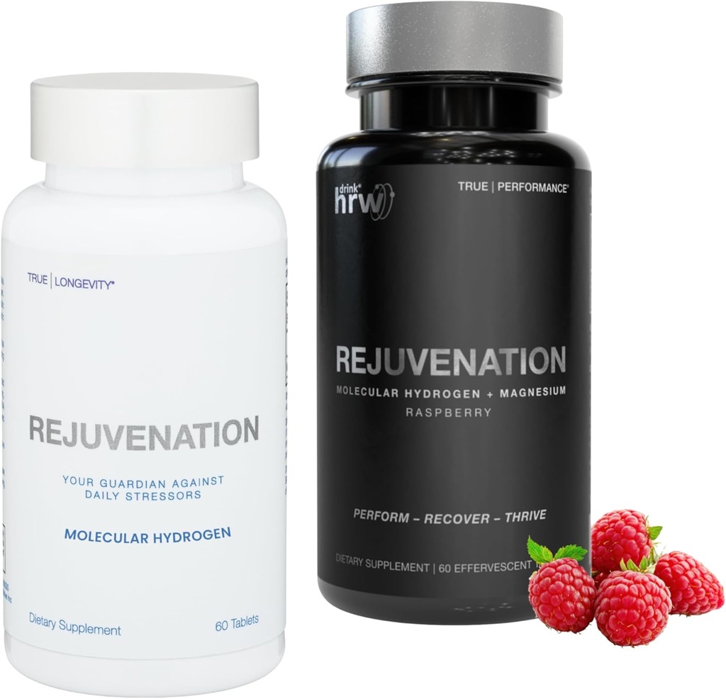 Rejuvenecimiento DRINK HRW Tablas de Agua de Hidrógeno Molecular (60ct) + Rejuvenecimiento Raspberry Tablas de Agua de Hidrógeno Molecular (60ct)
