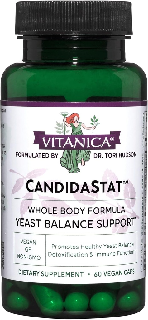 Vitanica Candidastat, Apoyo Equilibrado, Vegan, 60 cápsulas