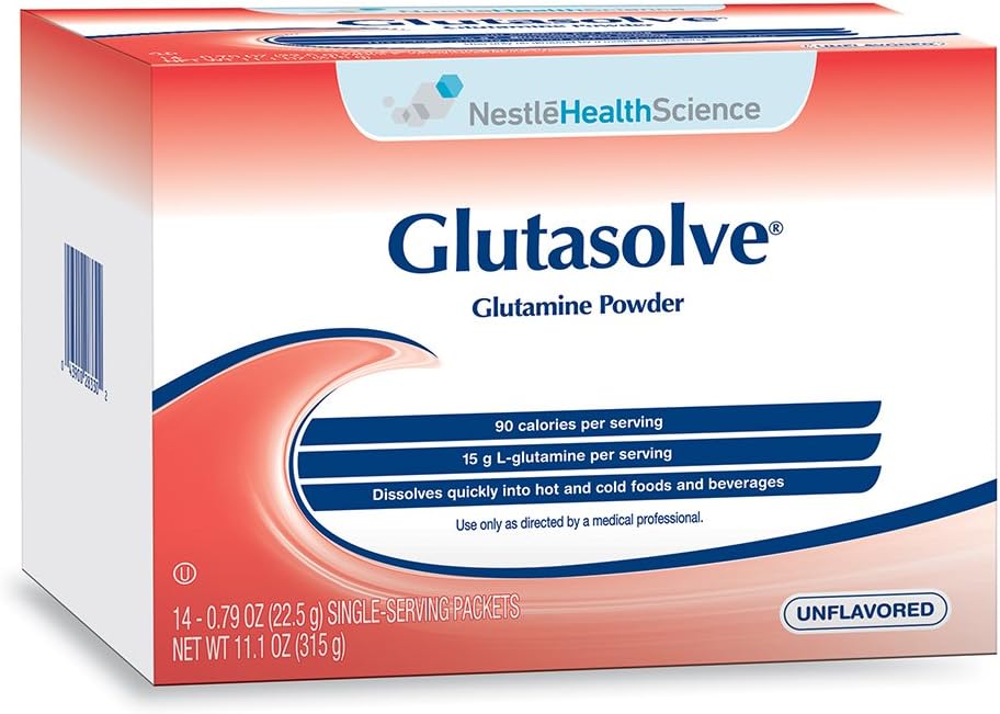 Glutasolve Glutamine Powder, Unflavored, 0.79 Oz Packet, 14 Pack