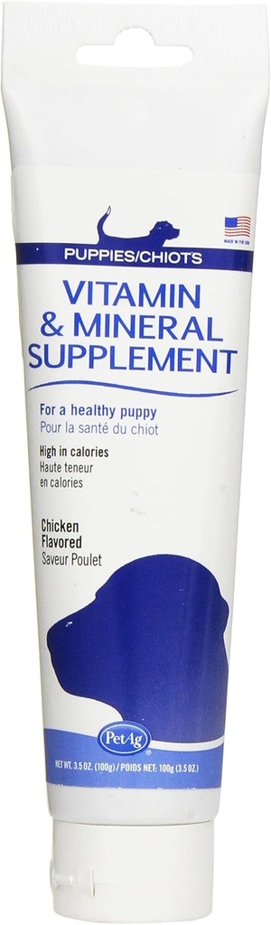 PetAg Vitamina y Suplemento Mineral para cachorros Chicken Gel, 3-1/2-Ounce