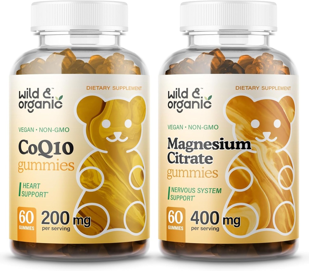 Wild &amp; Organic CoQ10 Gummies &amp; Magnesium Citrate Gummies