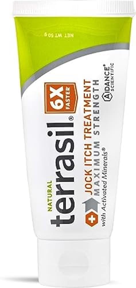 terrasil Jock Itch Tratamiento antifungal Extra Strength -Clinically Proven Clotrimazole for Effective Jock Itch Treatment, All-Natural Soothing Care & Fast Relief of Jock Itch (50g)