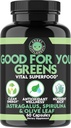Suplementos enojados buenos para ustedes Verdes, Vital Green Super Food Blend para Immune Support Booster Formula, Infundido con Spirulina, Astragalus Root, y Olive Leaf Root Extract (1-Bottle)