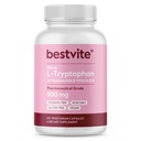 BESTVITE L-Tryptophan 500mg con B3 &amp; B6 (120 cápsulas vegetarianas) – No Fillers – No Stearates