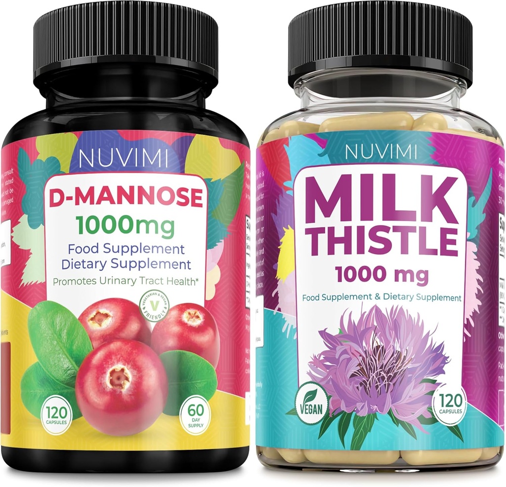 D Mannose 1000 mg " Milk Thistle 1000 mg 120 cápsulas