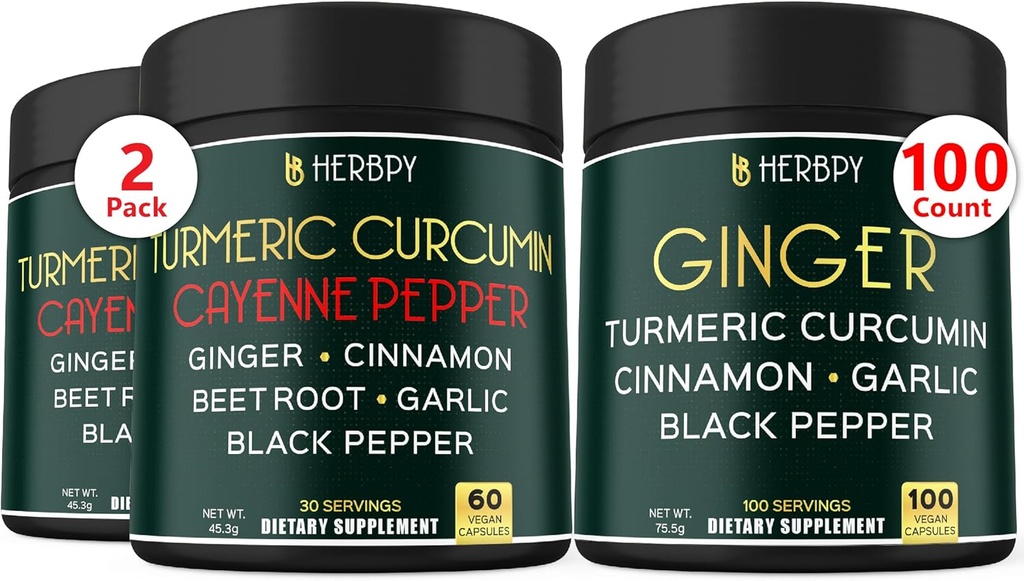 Bundle 7in1 Turmeric Curcumin Supplement & 5in1 Ginger Supplement