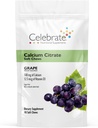 Celebrar vitaminas Bariatric 500mg Calcio Citar cerdas suaves con 500 UI Vitamina D3 – Esencial para el bypaso gástrico Pacientes " Bone Health - Sugar " Gluten Free, Grape (90 Chews)
