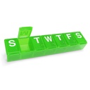 EZY DOSE Semanal (7-Día) Organizador diario de píldoras, Planificador de vitaminas, Contenedor de medicina, Caso de suplementos y aceites de pescado, conveniente y fácil de usar, Compartimientos medios, Viaje amistoso, verde, BPA Gratis