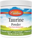 Carlson - Taurine Powder, Free-Form Amino Acid, Support, Nerve Health & Muscle Function, 100 Grams