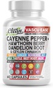 Clean Nutra Cayenne Pepper Capsules Supplement with Hawthorn Berry, Dandelion Root, Ceylon Cinnamon, Garlic, Ginger, Berberine, Apple Cider Vinegar, Milk Thistle, Beet Root, Aloe Vera Pills & More