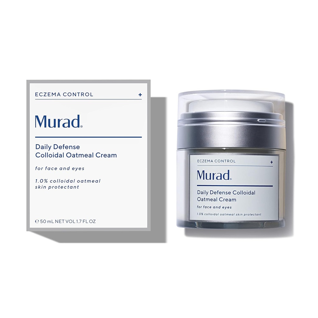 Murad Eczema Control Daily Defense Colloidal Oatmeal Cream – Redness and Itch Relief Face Moisturizer - Tratamiento de la piel calmante e hidratante, 1.7 Fl Oz