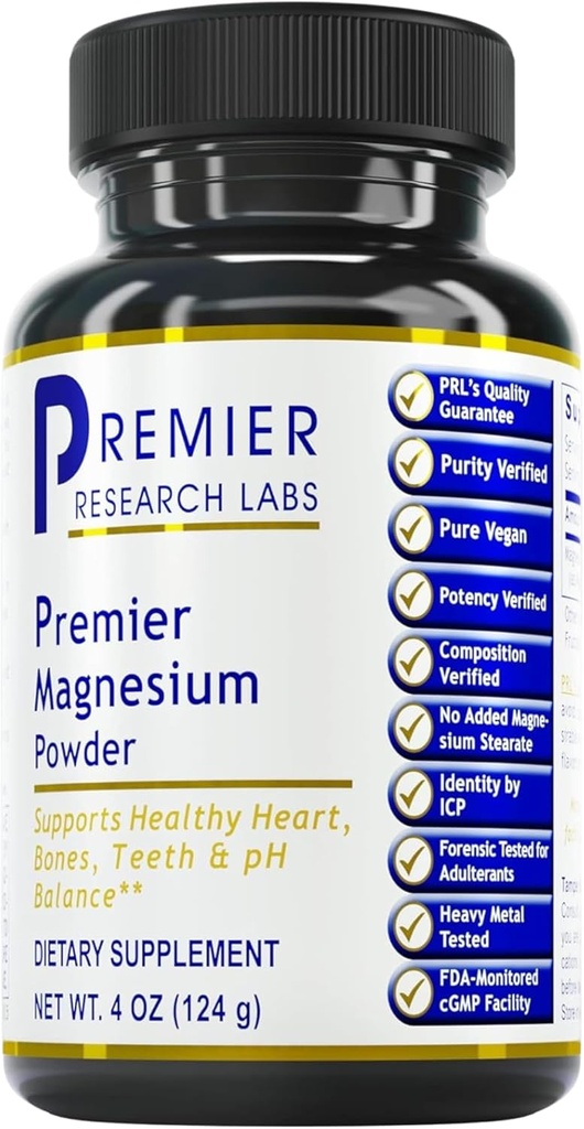 Premier Research Labs Magnesium Powder - Magnesium Lactate Supplement, Magnesium Powder for Sleep &amp; Health, 400 mg Por Serving, for Men &amp; Women - 4 oz
