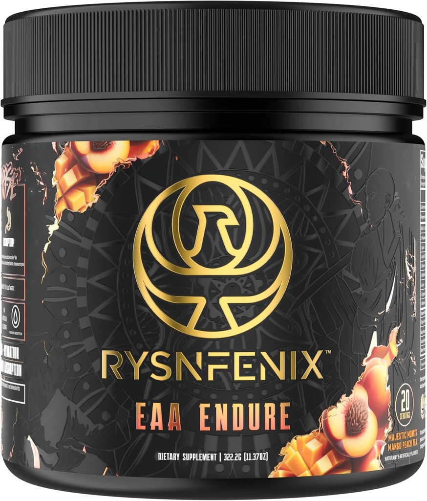 EAA Endure - 11g EAA + BCAA con Astragin " Black Pepper Extract for Enhanced Amino Acid Absorption " Aquamin Electrolytes for Hydration ← 25 Servings (Mango Peach Tea)