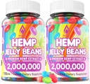 HempTotalmente (2 paquetes) Hemp Jelly Beans for Stress 2,000,000 Premium Hemp Suplemento para mejorar el sueño, Boost Mood - 300 Cts