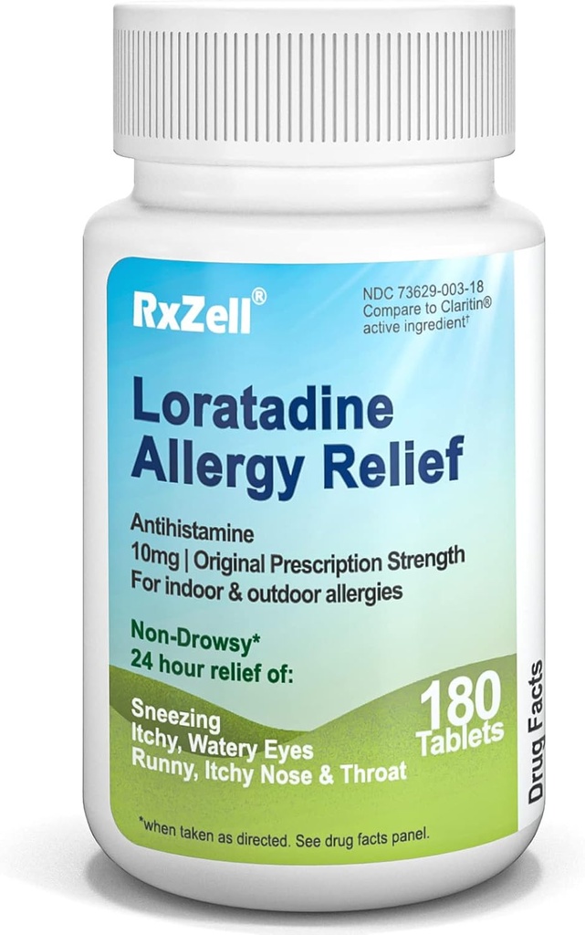 Alivio de la alergia, Loratadine 10mg, 180 Tabletas – 24 horas Antihistamínico antihistamínico Medicina de la alergia