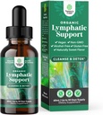 Certified Organic Lymphatic Drainage Drops - Herbal Limphatic Cleanse and Immune Support Suplemento con Echinacea Goldenseal &amp; Red Clover Extracto - Vegan Non GMO Alcohol y azúcar Gratis - 30 Servings