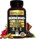 Elixir 4-en-1 Suplemento de Berberina – Berberina orgánica con canela de Ceylán, Ubiquinol CoQ10 y Polvo de Resveratrol – Apoyo energético metabólico y celular, 180 cápsulas veganos