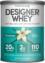 Diseñador de Wellness Whey Natural 100% Whey Protein Powder con Probióticos, Fibra y Clave B-Vitamins for Energy, Gluten-Free, Non-GMO, French Vanilla 12 oz