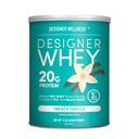 Diseñador de Wellness Whey Natural 100% Whey Protein Powder con Probióticos, Fibra y Clave B-Vitamins for Energy, Gluten-Free, Non-GMO, French Vanilla 12 oz