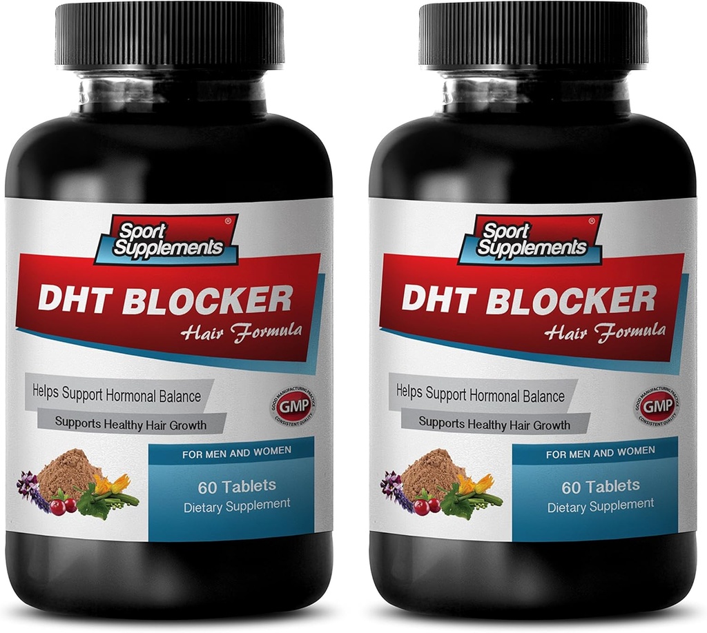 Apoyo al crecimiento del cabello Vitaminas - DHT Blocker Hair Fórmula - Soporte Saludable Crecimiento del cabello - shou wu Extracto, dht Blocker para hombres, dht Blocker Tricología avanzada, dht Blocker con biotina 2Bot 120Tabs