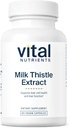 Vital Nutrients Milk Thistle Extract 250mg ← Vegan Milk Thistle Supplement for Liver Function " Detox ← Antioxidant Support for Glutathione Production ← Gluten, Dairy, Soy Free ← Non-GMO Silencio 60 cápsulas
