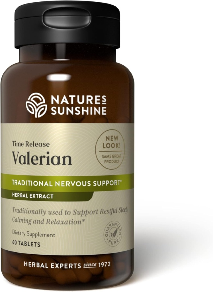 Sunshine Valerian Root Extract Time Release, 60 Capsules peru Herbal Supplement Promueve la relajación, apoya el sueño y proporciona soporte natural del sistema nervioso