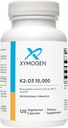 XYMOGEN K2-D3 10000 - Vitamina D3 K2 - Vitamina Bioavailable D 10,000 UI (Cholecalciferol) con MK-7 - Corazón, Arterial, Bone Health + Suplemento de Apoyo Inmuno (120 cápsulas)