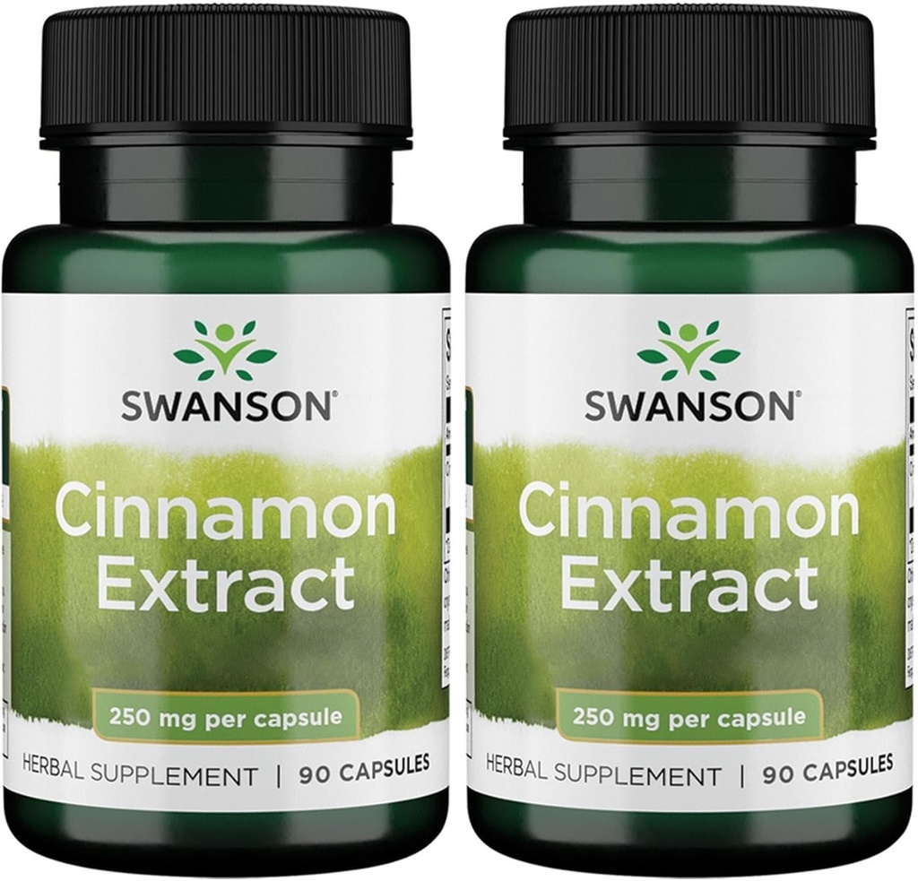 Extracto de canela de Swanson (250 mg, 90 cápsulas) (2 Pack)