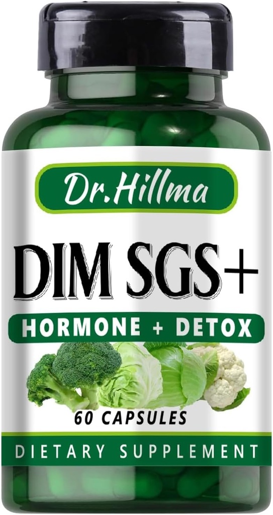 Dim Hormon Detox Suplemento 200Mg Diindolylmethane Alienta el suplemento normal de estrógeno para las mujeres, Hormonal Acne Hot Flashes Suplementos, Menopause Support, promueve la detoxificación(60Capsules)