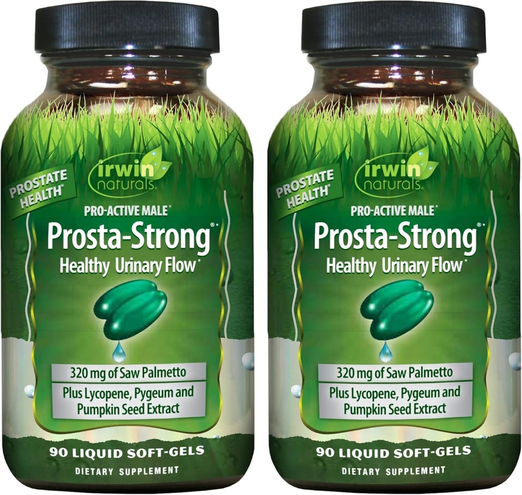 Irwin Naturals Prosta-Strong - Soporte de salud de próstata con Saw Palmetto, Lycopene, Pumpkin Seed " Más - 90 Liquid Softgels (Pack of 2)