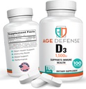 1500 UI Vitamina D3-100 Vitamina D3 Tablas para la Salud del Corazón, Soporte Inmunitario, &amp; Muscle Función Soporte - High Dose Vitamina D Suplementos para Hombres Mujer - 35.7 mcg Vitamina D3 Tabletas