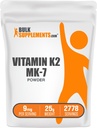 BulkSupplements.com Vitamina K2 Powder - Vitamina K2 MK-7, como Menaquinone Powder - K2 Suplemento Vitamina para Wellness, Gluten Gratis, 9 mg por Serving, 25g (0.88 oz) (Pack of 1)