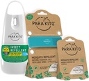 PARAKITO Mosquito, Insect &amp; Bug Spray Bundle - Incluye Spray, Turquoise Wristband &amp; 4 Refills ← DEET Free, Citronella Essential Oils, Perfect for Camping, Hiking, Travel Outdoor Activities