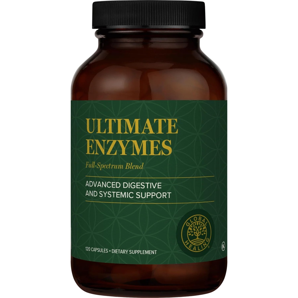 Curación Global - Enzimas Últimos - Suplemento Sistémico de Enzimas Digestivos para la Digestión Saludable, Sistema Inmunitario Boost &amp; Salud Natural Gut, Enzima Digestiva para Hombres Mujer, Lipase
