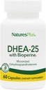 Natures Plus DHEA-25 con Bioperina - 60 cápsulas - Gluten Gratis - 60 piezas