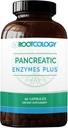 Rootcology by Dr. Izabella Wentz ¦ Pancreatic Enzymes Plus ¦ Enteric Coated Lipase, Protease &amp; Amylase Blend with Bromelain ← 90 Capsules