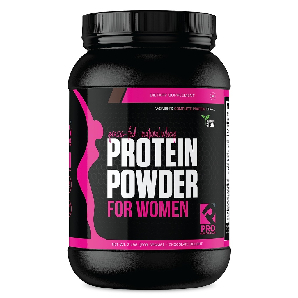 Whey Protein Powder for Women Chocolate Powder - Bajo Carb Gluten-Free Grasss-Fed rBGH-Free - Soportes Weight Pérdida - Natural Stevia Sweetened Protein Shake, 20g (Chocolate Delight, 2lb)