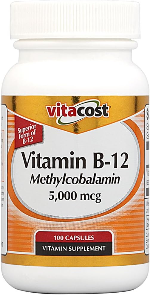Vitacost Vitamina B-12 Metilcobalamina - 5000 mcg - 100 cápsulas