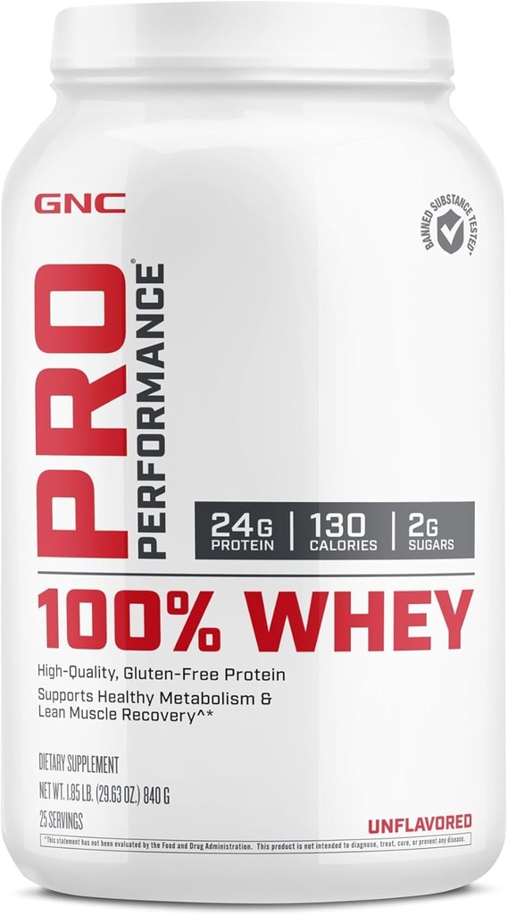 GNC Pro Performance 100% Whey - Unflavored (25 Servimientos)